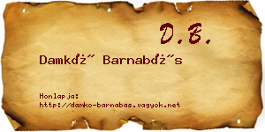 Damkó Barnabás névjegykártya