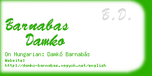 barnabas damko business card