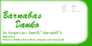barnabas damko business card